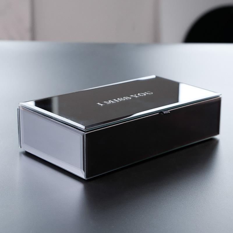 Стеклянная шкатулка для украшений Маленькое кольцо Ожерелье Браслеты Серьги Шкатулки для украшений Органайзер Бархатные женские аксессуары Разделитель Индивидуальное хранение