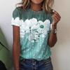 Женская футболка с цветочным принтом, 3D цифровая печать, новая женская футболка 3211