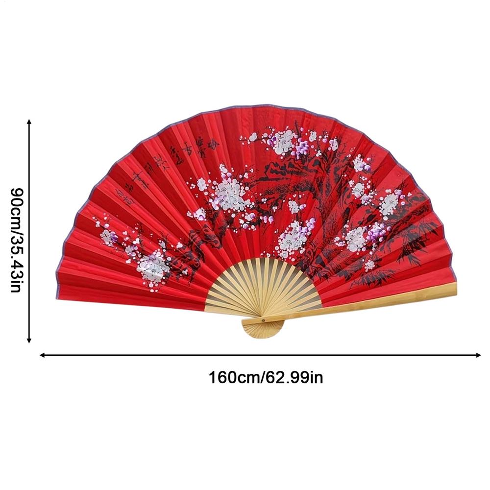 Giant Wall Fan Folding Bamboo Fan Large Big Hand Classical Wall Mount Fan Living Room Decor Plum Fans Chinese Decoration