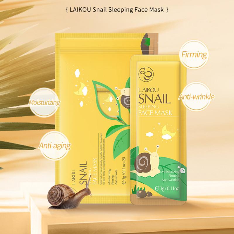 LAIKOU Snail Sleeping Mask 3g*20 Увлажняющая питательная маска для лица
