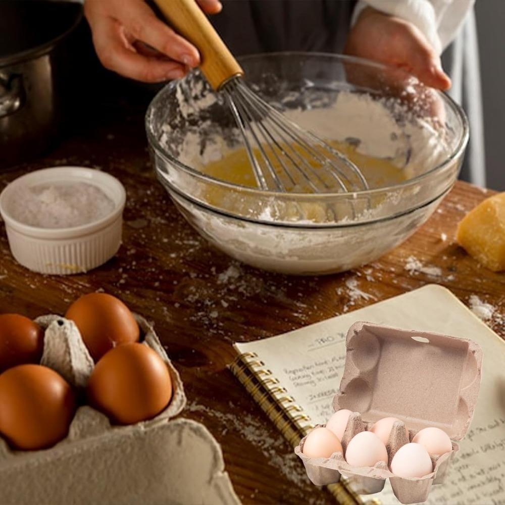 40pcs Egg Cartons Bulk, 2x3 Style Reusable Empty Natural Paper Pulp Egg Cartons, Sturdy Design Egg Holder Containers