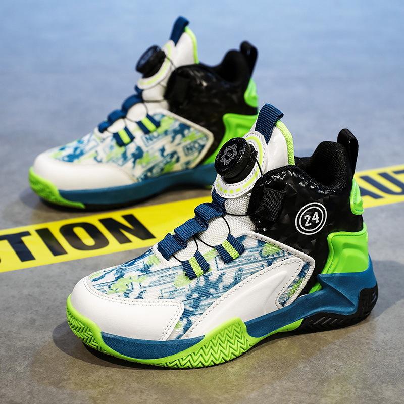 Children's shock-absorbing and wear-resistant basketball shoes2026New spring collection of soft-soled athletic shoes for boys, suitable for training