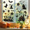 Хэллоуин Замок Летучей Мыши Принт Пальмы Стеклянное Окно Украшение для Дома Наклейки на Окна