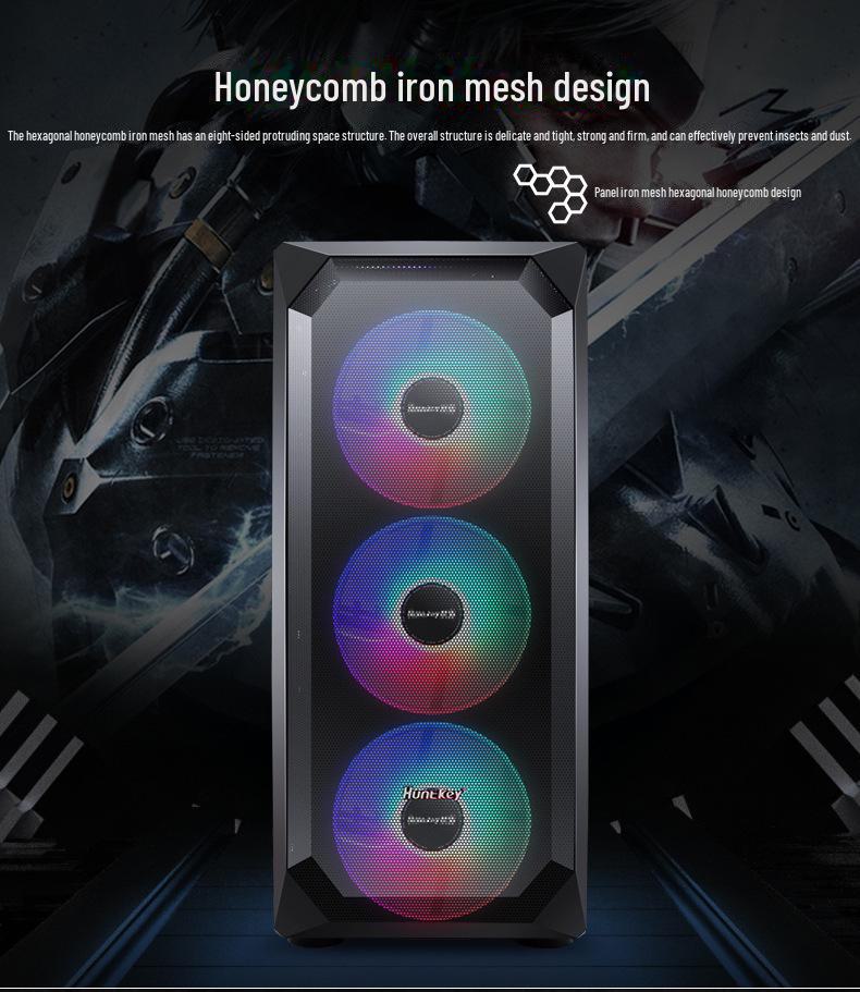 Night Hunter 5 Gaming Computer Case - Water-Cooled, Dustproof for Home or Internet Cafe Use