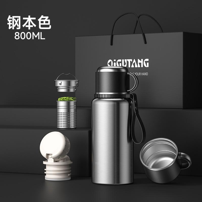 Mens Large Capacity Vacuum Insulated Stainless Steel Thermos With Temperature Display Tea Infuser