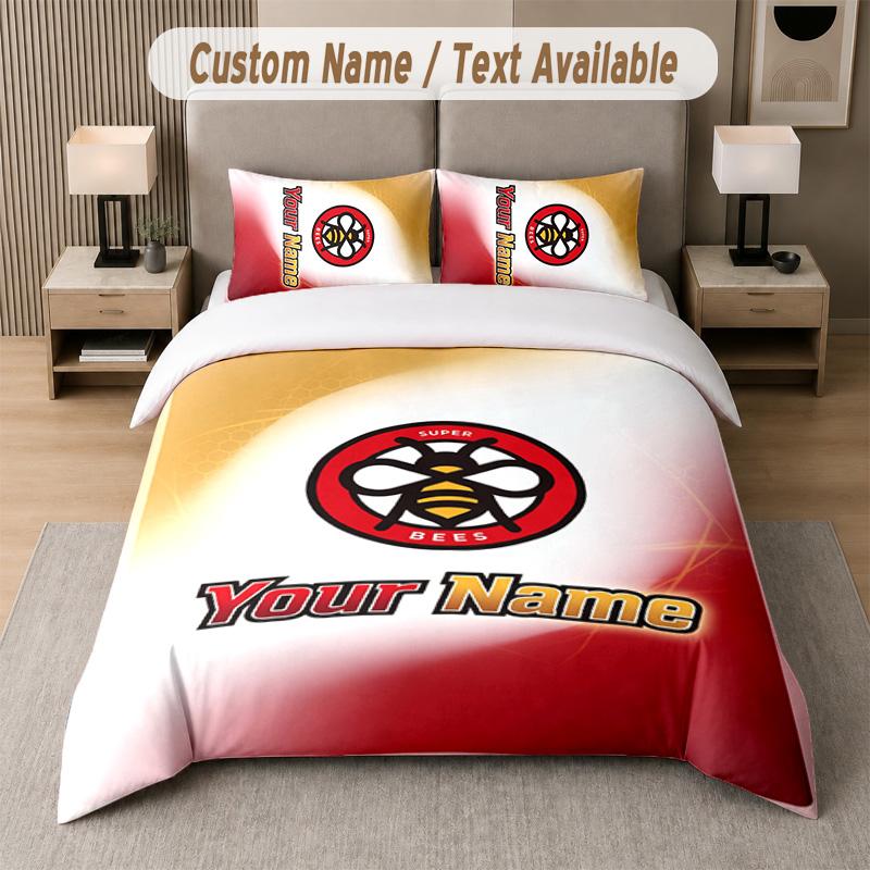 Brentford Football Design Bedding Set Custom Text 1 Duvet Cover & 2 Pillow Cases