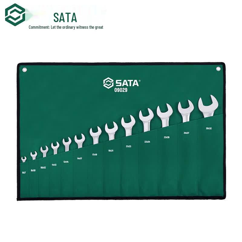 SATA Полностью полированный набор из 13 двусторонних рожковых ключей