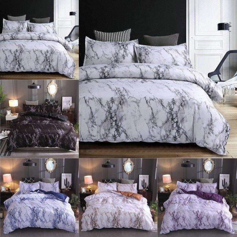 Versatile Marble Pattern Soft Bedding Duvet Cover Set With Matching Pillowcase Choices