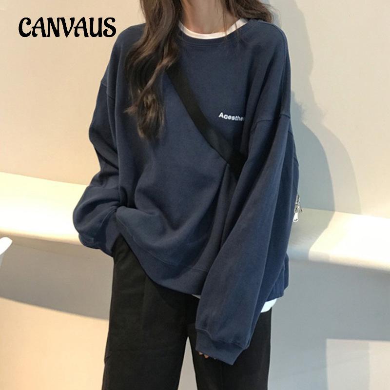 Autumn Letter Loose Long Sleeve Sweatshirt Women's Plus Size Jacket