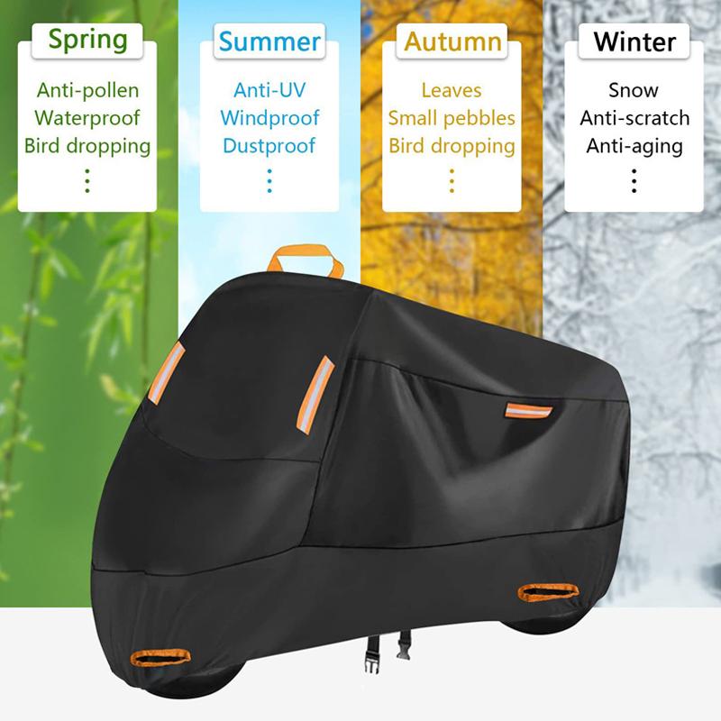 Чехол для мотоцикла, водонепроницаемый, всесезонный, пылезащитный, с защитой от ультрафиолета, для скутера и дома, износостойкий тканевый чехол для мотоцикла 210D