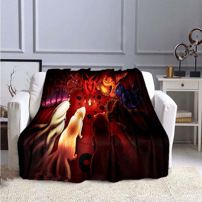 Cartoon Naruto 3D Printed Flannel Blanket for Beds Hiking Picnic Fashionable Bedspread Throw Blanket 30 Styles