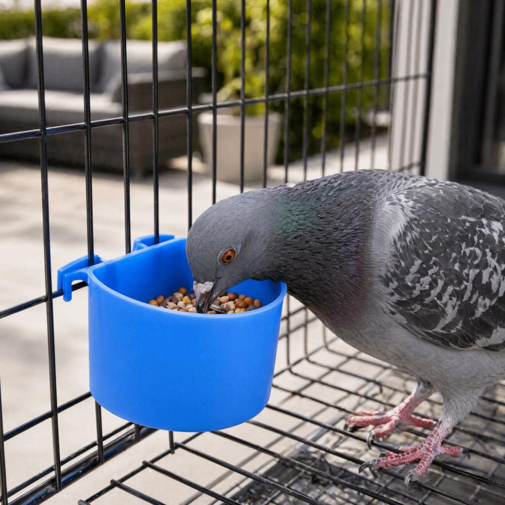 20Pcs Plastic Birdcage Feeder Blue Parrot Water Bowl Bird Feeding Cup Small Birds Feeding