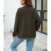 Autumn and Winter Casual Half-open Zipper  Sports Women's Lapel Loose Pullover Long-sleeved Sweater