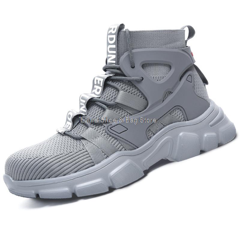 Модные рабочие защитные ботинки, мужские туфли со стальным носком, противоударные, высокие дышащие рабочие кроссовки, мужская промышленная защитная обувь, защитная обувь