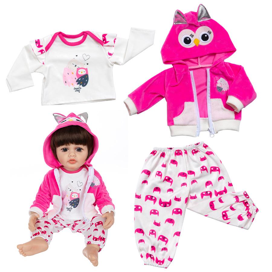 22-Inch Reborn Doll Clothes - Animal Cartoon Series Baby Soft Glue Outfit (55CM)