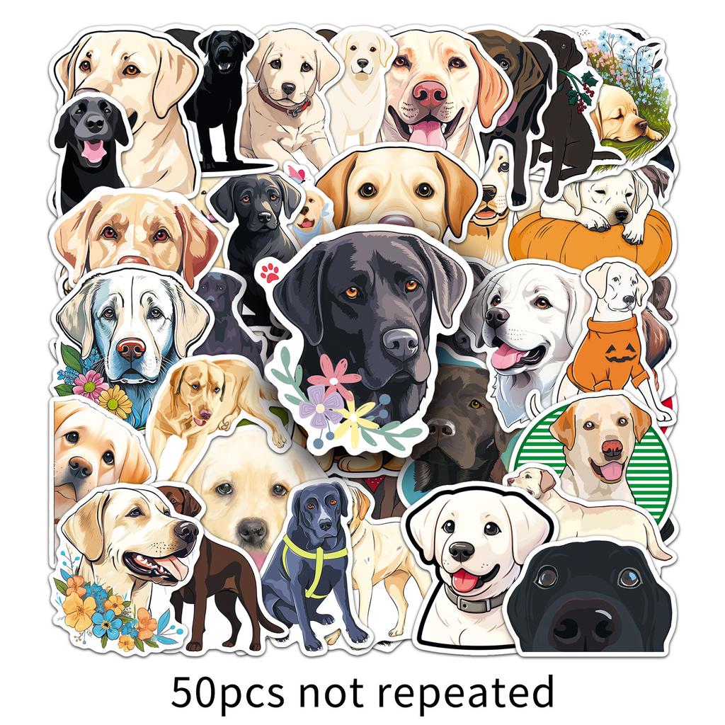 50 Labrador Graffiti Stickers Personalized Cartoon Cute Dog Decorative Mobile Phone Case Suitcase Stickers