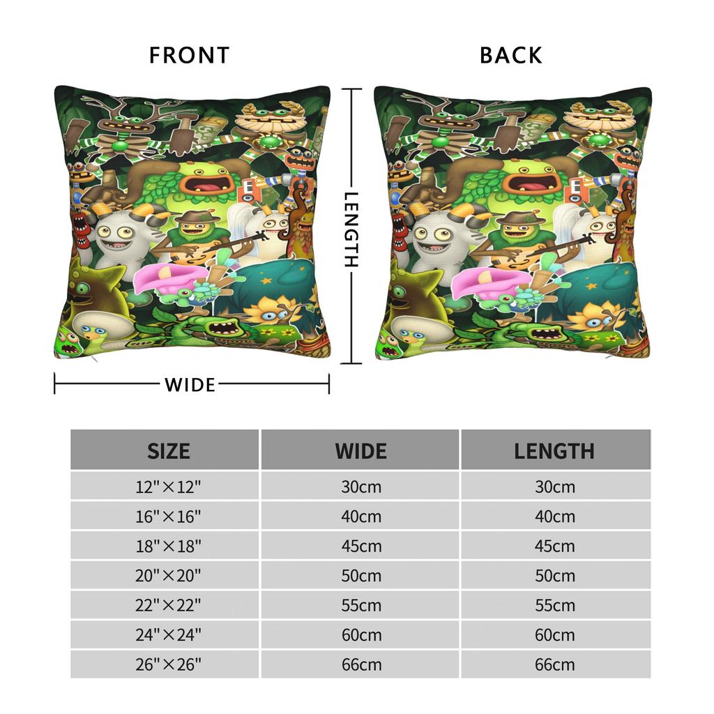 My S-Singings M-Monsters Pillow Case Kawaii Pillow Cover Graphic Pillowcases For Living Room Sofa