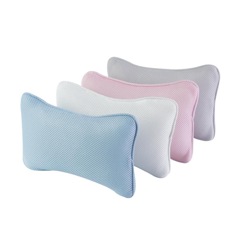 Bone Shaped Pillow 3D Mesh Bathroom Shower Headrest SPA Bathtub Pillow Support Head and Neck Massage Pillow Bathrom Pillow