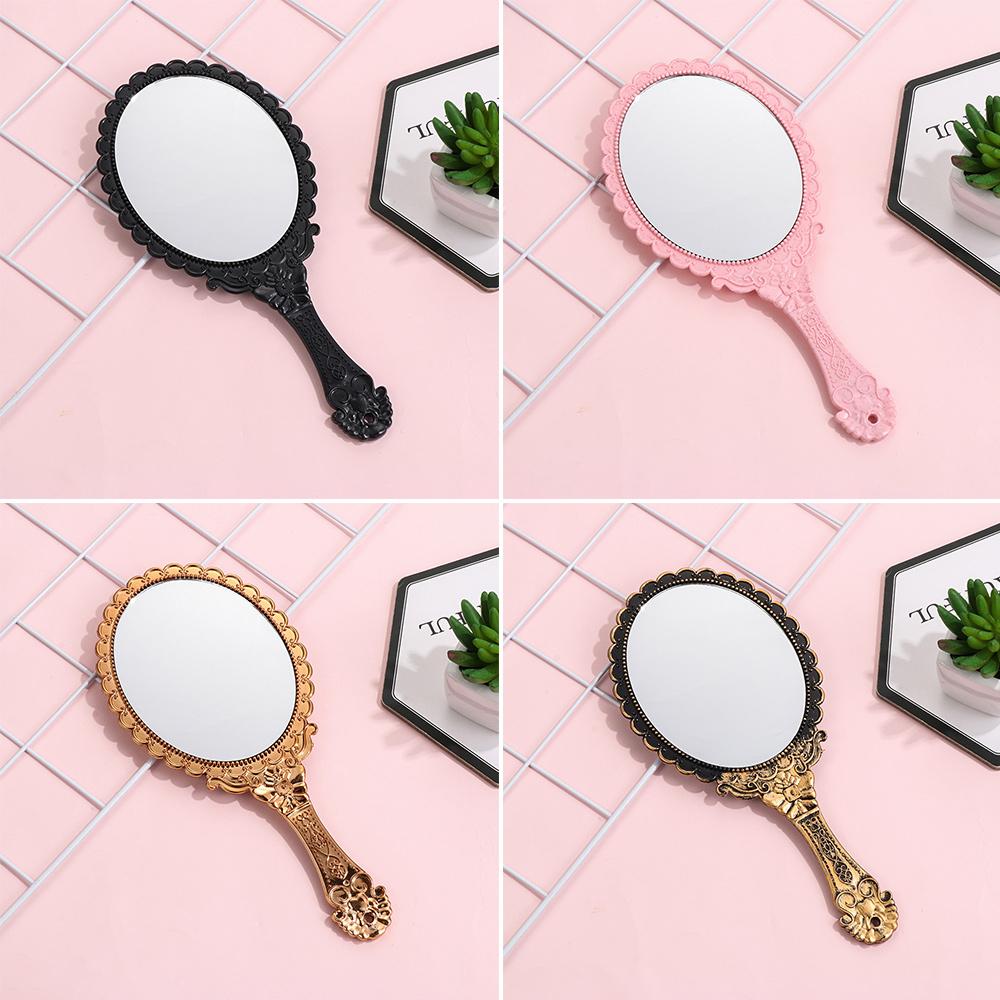 New Hot Makeup Mirrors Standing Makeup Vanity Mirror Oval-Shape Handheld Mirror Vintage