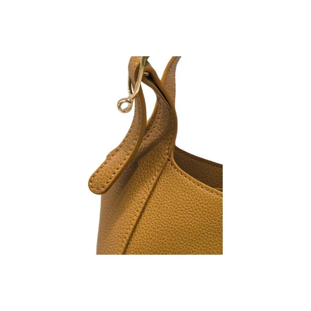 Longchamp Le Foulonné Large Shoulder Bag With Light Gold Metal Accents In Cowhide Women shoulder bag Beige 10330021894