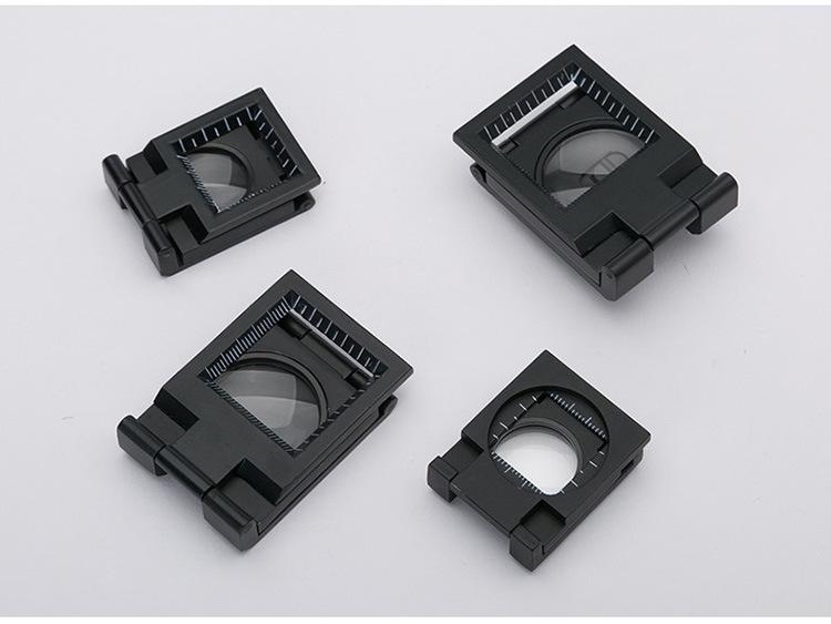 9005B 10x LED Light All-Metal Folding Magnifier with Scale for Cloth Measurement