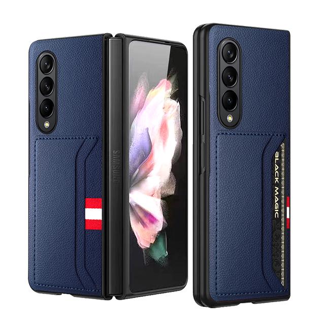 Противоударный складной кожаный чехол для Samsung Galaxy Z Fold 4 Fold4 Fold3 Fold2 Fold 3 2 5g, антидетонационная сумка для телефона Funda