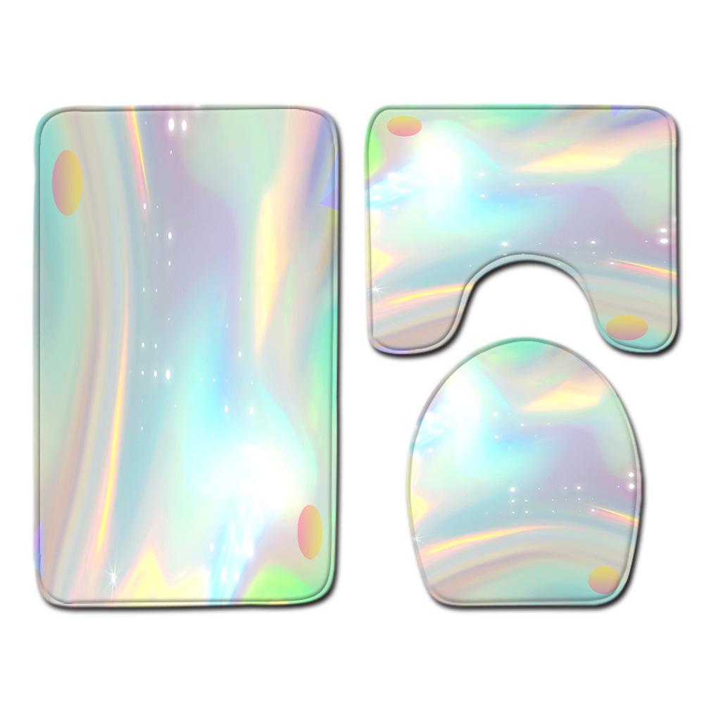 Gradual Change Pattern Toilet Floor Mat Three-Piece Bathroom Three-Piece Carpet Door Mat