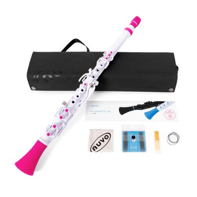 Пластиковый духовой инструмент Кларнет C Key Clarineo Clarineo N120CLPK эксклюзивный 2.0 Белый/Розовый [С полужестким футляром] []