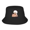 Bubu Bear Shiba Inu Costume Bucket Hat Women Unisex Bubu and Dudu Fishing Caps Hot Summer Beach Vacation Getaway Headwear Bob Hat