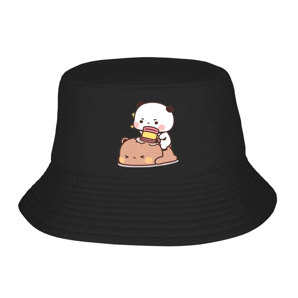 Bubu Bear Shiba Inu Costume Bucket Hat Women Unisex Bubu and Dudu Fishing Caps Hot Summer Beach Vacation Getaway Headwear Bob Hat