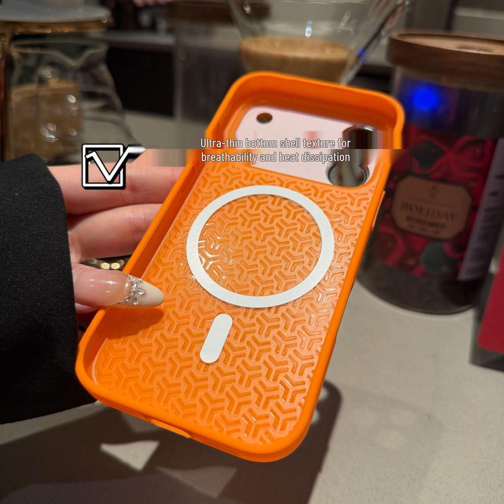 iPhone 17 Magnetic Silicone Window Case with Apple 16 Lens Film, Solid Color Protective Cover