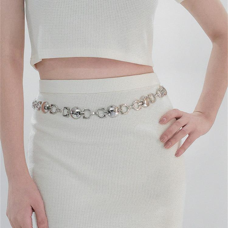 Металлическая поясная цепочка Аксессуары Платье Премиум Чувство Талии Узкий Пояс Женский Костюм Ханфу Цепочка