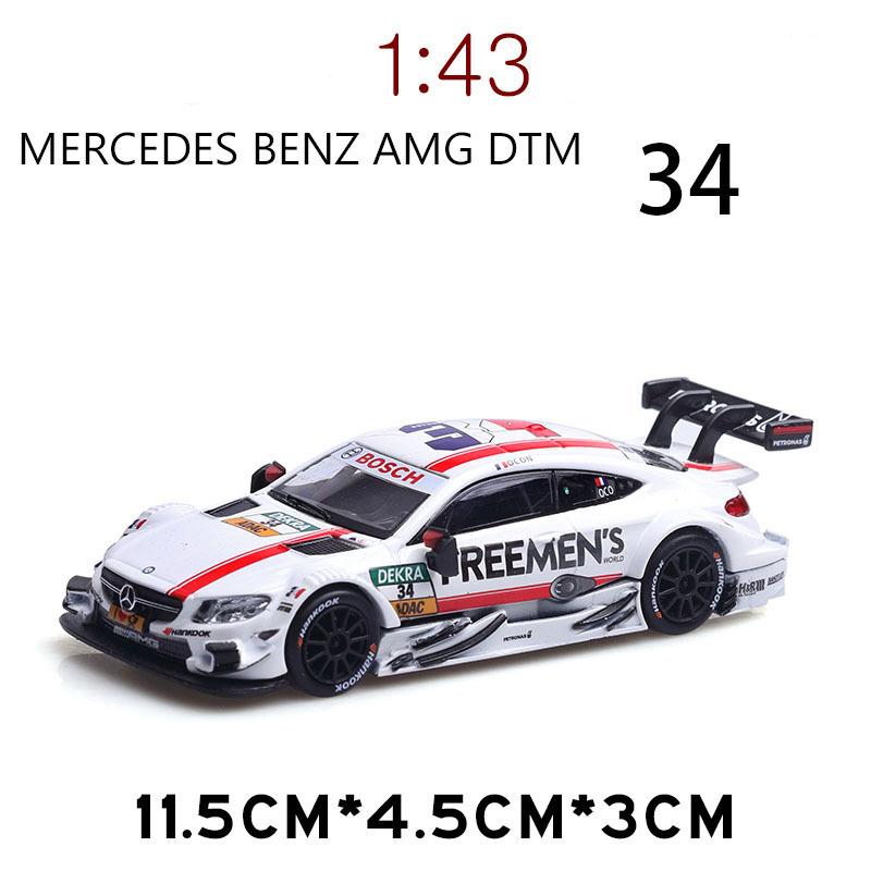 Масштаб 1/43 Benz AMG C63 DTM, литая под давлением модель автомобиля, игрушечный автомобиль с откатным механизмом для детей, коллекция подарков для мальчиков и девочек