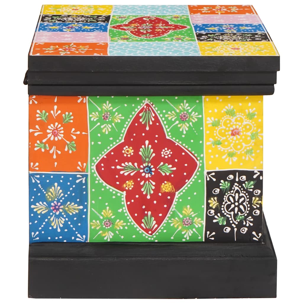 Storage Box Multicolored 40 x 30 x 30 cm Solid Mango Wood