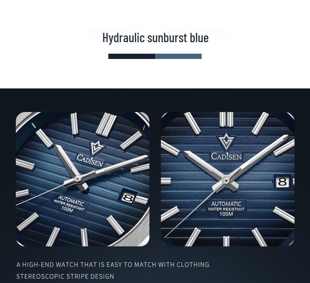 Мужские автоматические механические часы Cadisen с японским механизмом 8215 - Модный деловой дизайн