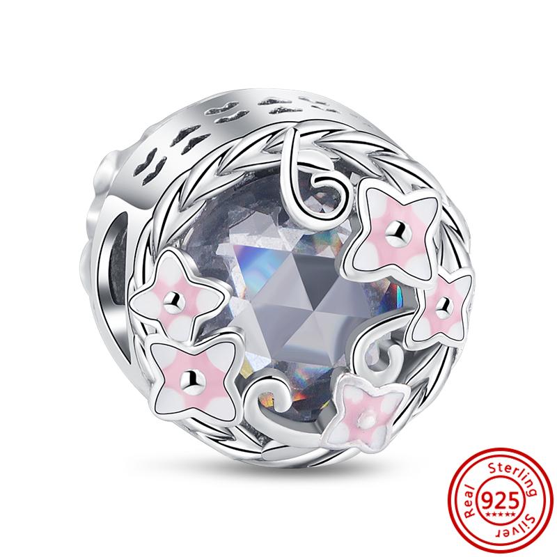 S925 серебро лист лотоса птица замок кулон пчела-бабочка дерево тонкие бусины подходят оригинальный браслет-подвеска DIY ювелирные изделия