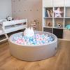 KiddyMoon 90x30cm/200 Balls Balls 7cm / 2.75in Baby Foam Ball Pit Certified Made In Eu, Light Grey:baby Blue/lpink/pearl