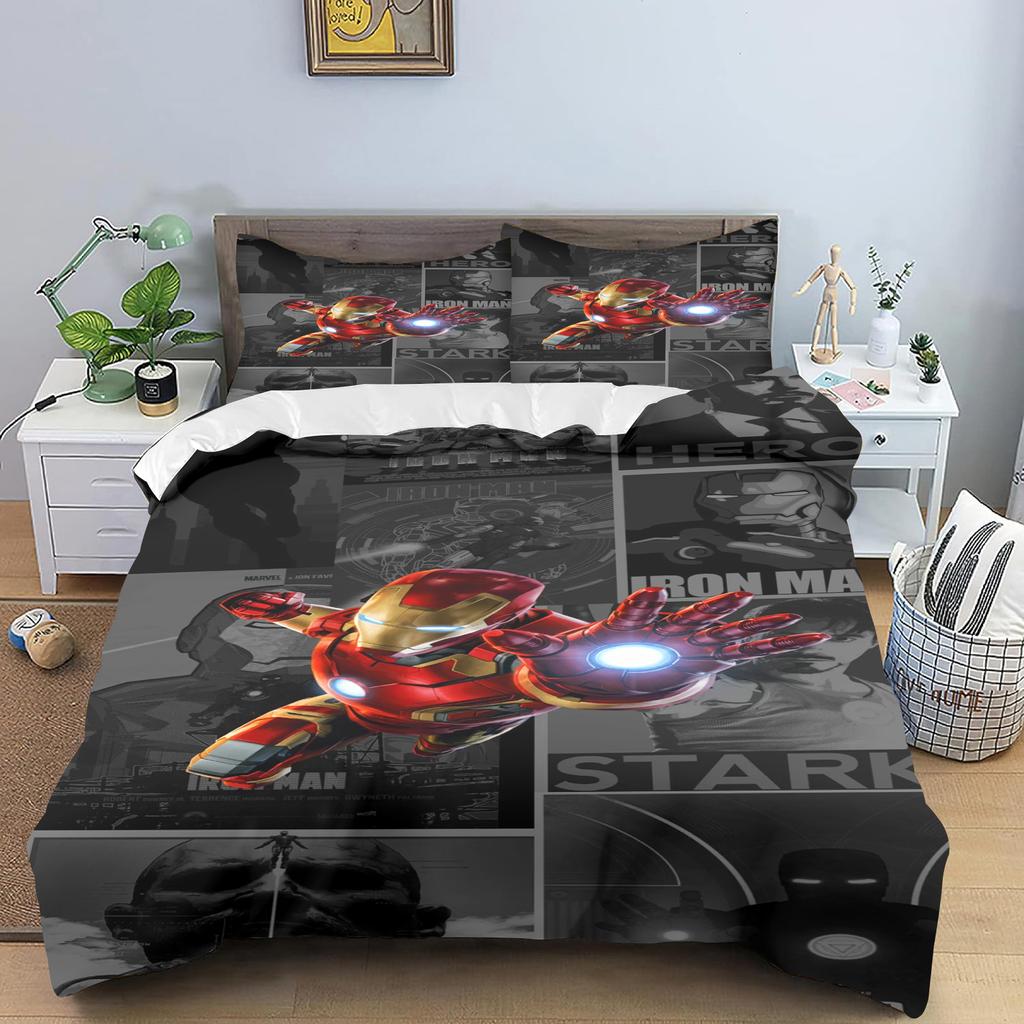 Постельное белье с принтом Железный Человек Куроми для детей, размер King Size, роскошный пододеяльник, 100% полиэстер, 3 предмета, рождественские подарки, домашний декор