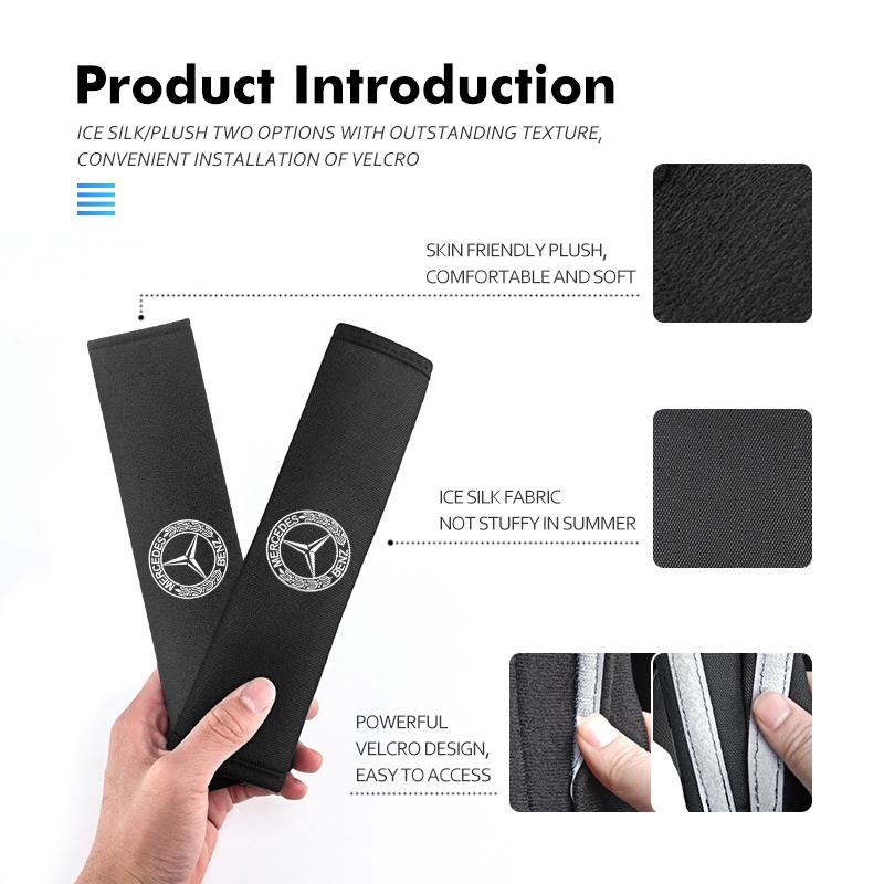 For Benz Car Seat Belt Shoulder Cushion Pad Protection Decoration Accessories Exclusive AMG SPRINTER V CLASS VIANO W124 W203