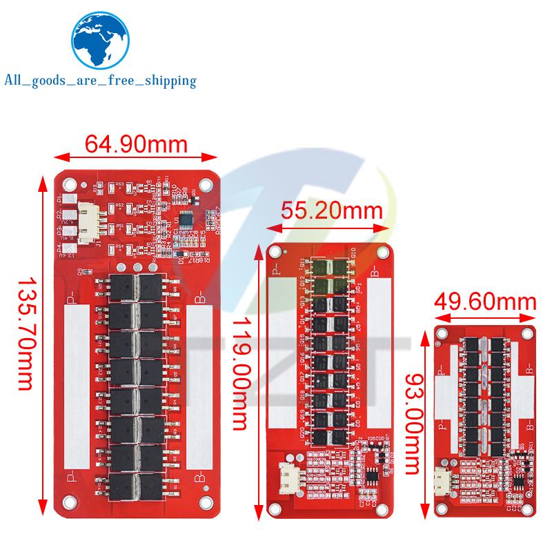 3S 60A 100A 120A BMS 11.1V 18650 Li-ion LMO Ternary Lithium Battery Charge Protection Board With Cable Input Output Same Port
