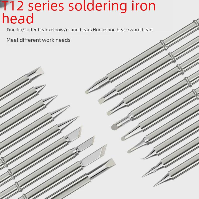 Жало паяльника T12 со встроенным нагревательным сердечником, паяльная станция с белым светом, универсальное лезвие ножа, подкова, специальное заостренное T12-K/B/I