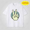 American Peace Gesture Printed Tshirt 4th Of July Independence Day Cotton Casual Round Neck Short Sleeve