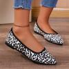 2024 Shoes for Women Slip On Women's Flats Casual Daily Flats Women Leopard Print Pointed Toe Soft Bottom Plus Size Shoes Female