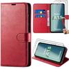 Protective Case - BOOLING - for Samsung Galaxy A15 4G-5G - Red - Shockproof - PU Leather