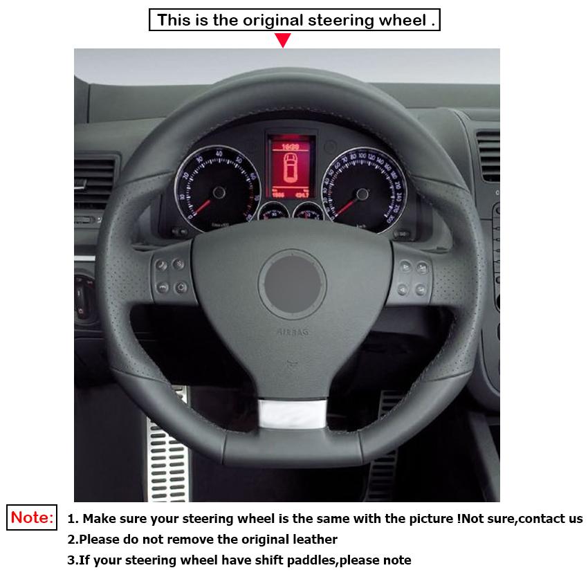 Черный чехол на руль из искусственной кожи для Volkswagen VW Golf GTI 5 (В) Гольф R32 Сирокко Тигуан