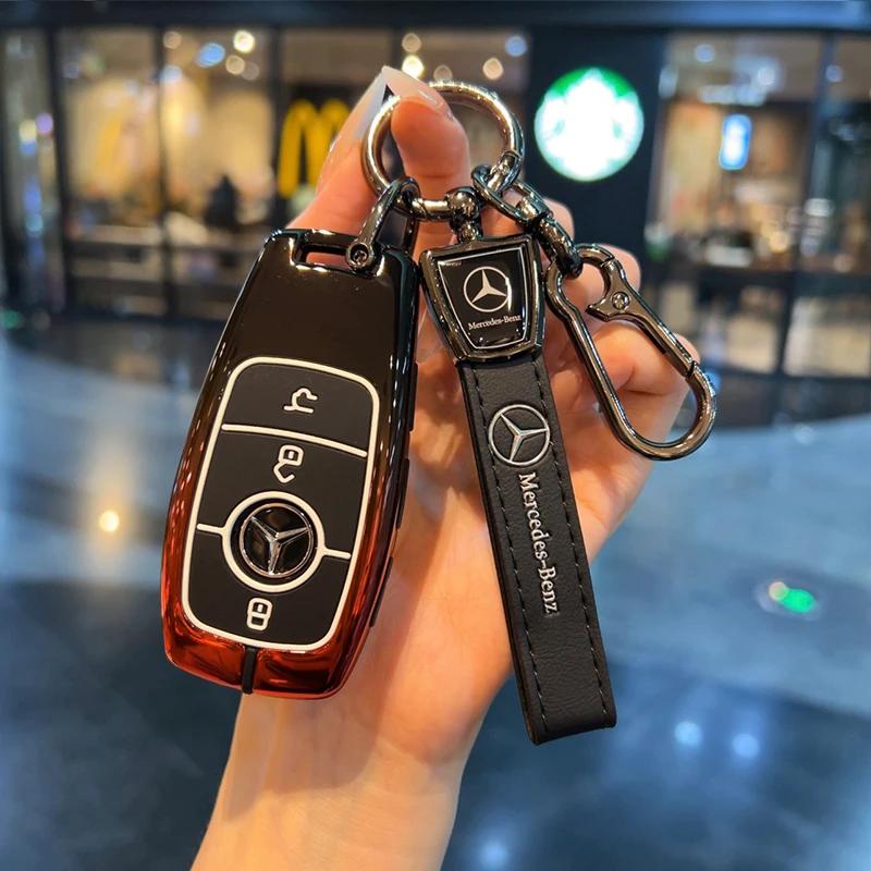 QOK3 Fashion Car Remote Key Case Cover For Mercedes Benz A C E S G Class GLC CLE CLA GLB GLS W177 W205 W213 W222 X167 AMG