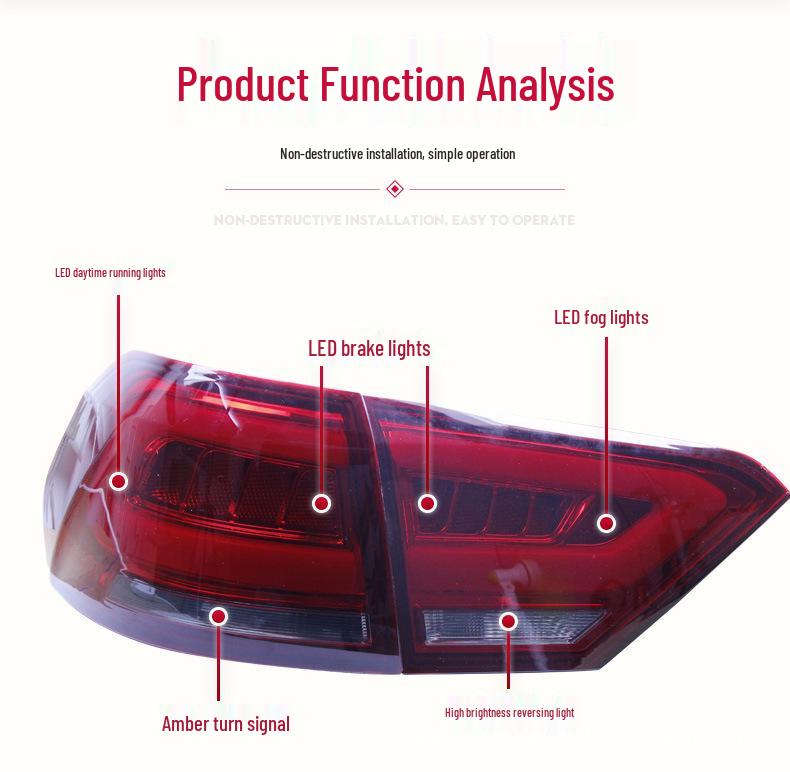 LED Taillight Assembly for 12-14 Volkswagen New Lavida - Daytime Running & Brake Light Upgrade