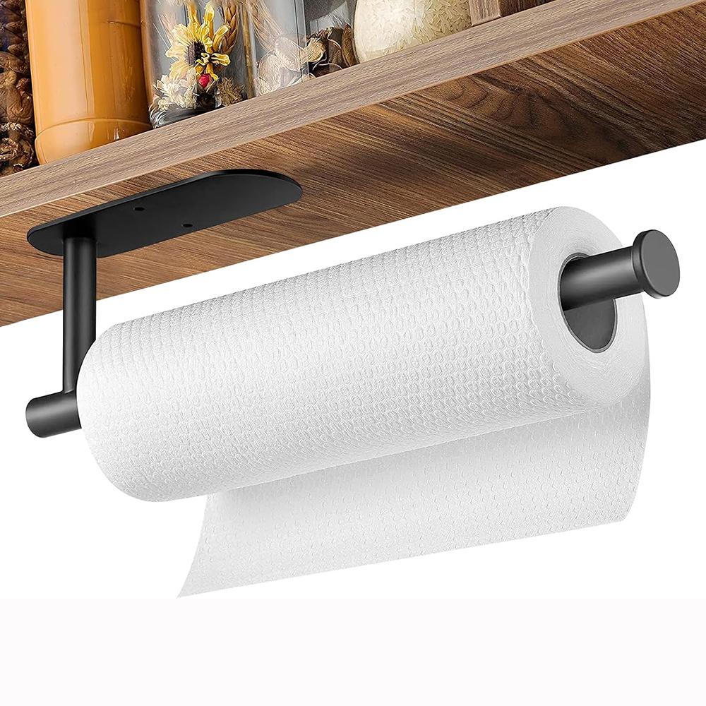 Kitchen Paper Roll Holder Stainless Steel Cabinet Tissue Holder Self Adhesive or Drilling Towel Bar Holder for Bathroom Kitchen