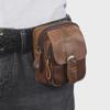 Men's Genuine Frosted Leather Waist Bag - Durable Zipper Sports & Work Belt Bag