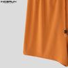 INCERUN Men Elastic Waist Cutout Patchwork Casual Sport Shorts Hot Pants